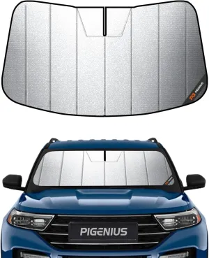 Windshield Sun Shade for Ford Explorer 2020-2024,Full Coverage, Reflective Fabric, Double Layer Design
