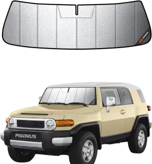 Windshield Sun Shade for Toyota FJ Cruiser 2007-2014,Full Coverage, Reflective Fabric, Double Layer Design
