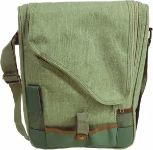 Wine Bag 3 Bottle Canvas Insulated Carrier Tote Cooler with Adjustable Carrying Strap and Removeable Separators, Green
