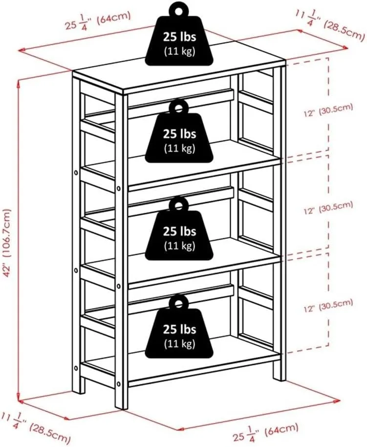 Winsome Wood Capri Wood 3 Section Storage Shelf with 6 Black Fabric Foldable Baskets