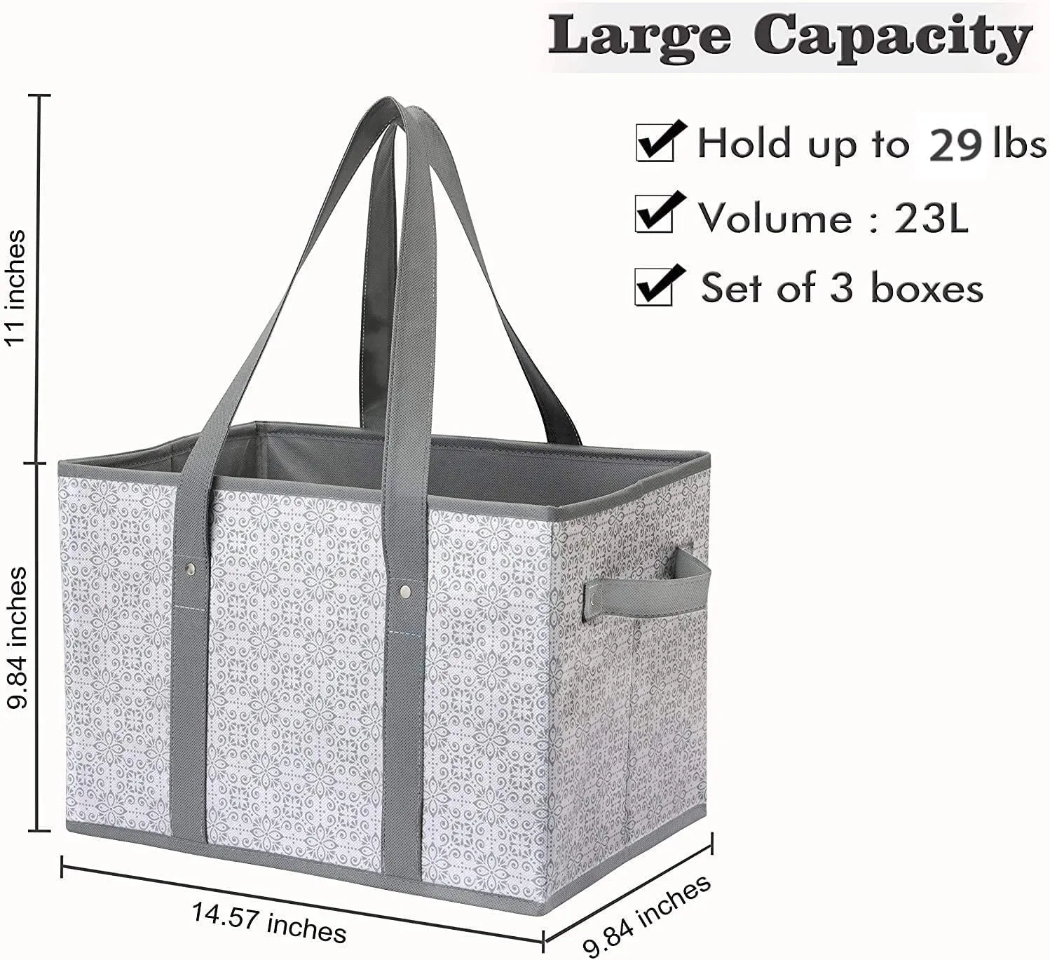 WISELIFE Reusable Grocery Bags [6 Pack],Large Grocery Tote Bag Water Resistant Shopping Bags Foldable Grocery Bag for Clothes,Shoes and Picnic