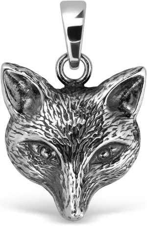 WithLoveSilver 925 Sterling Silver Cute Fox Head Pendant