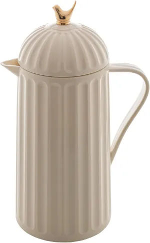 WOLFF 1 Liter White Bird Thermal Coffee Carafe, 34Oz Insulated Beverage Dispenser for Hot and Cold Drinks