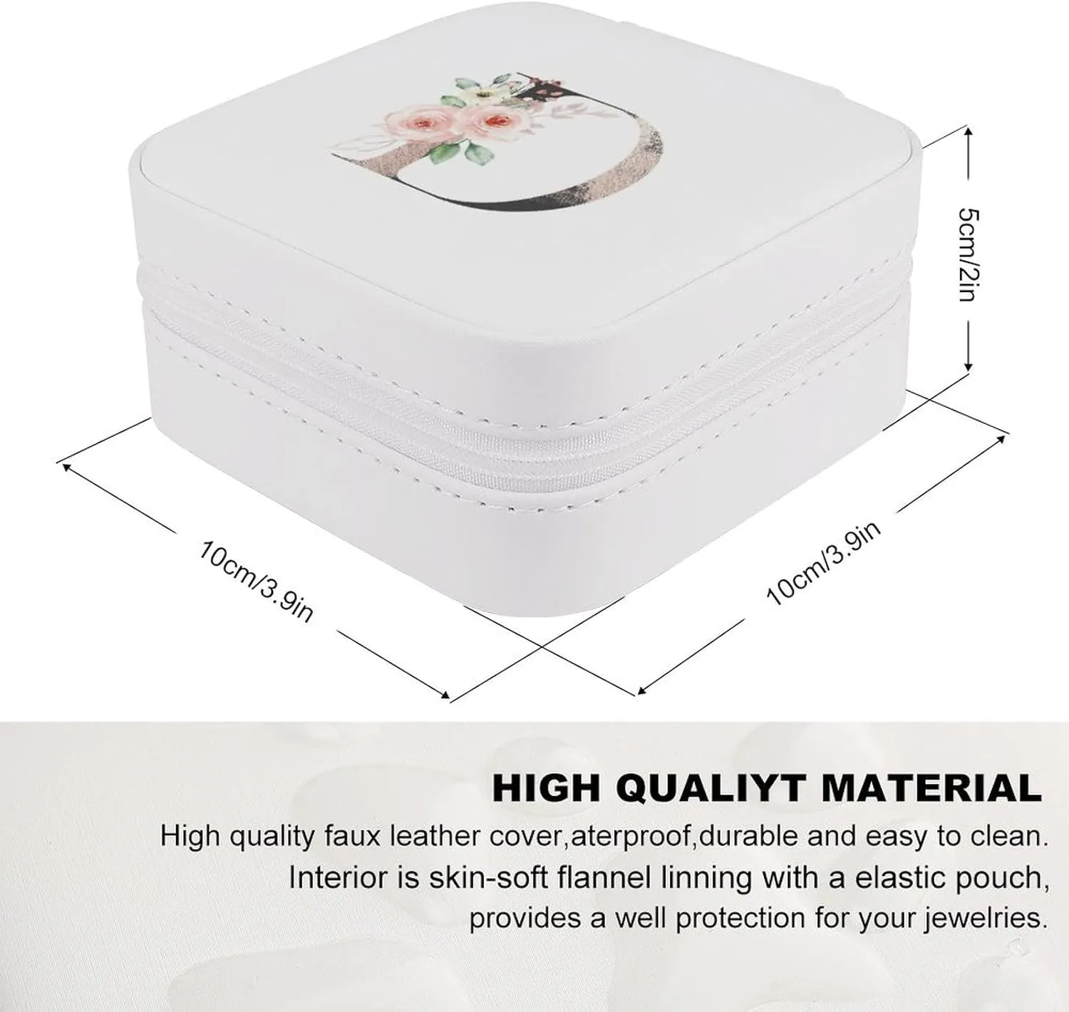 Woman PU Leather Jewelry Box, Small Travel Display Storage Organizer Case Bag Holder for Rings, Earrings, Necklaces, Bracelets