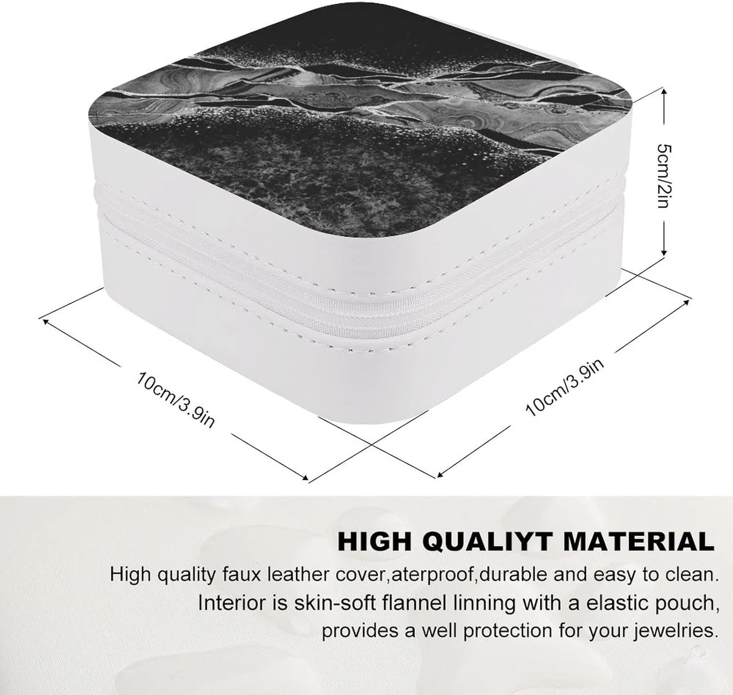Woman PU Leather Jewelry Box, Small Travel Display Storage Organizer Case Bag Holder for Rings, Earrings, Necklaces, Bracelets