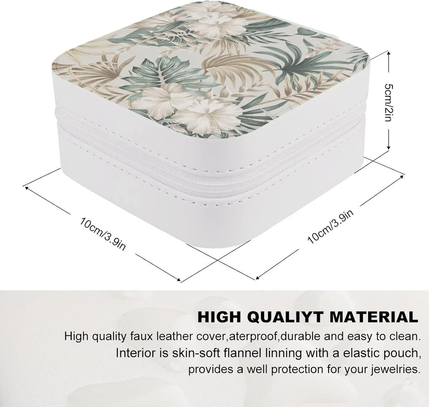 Woman PU Leather Jewelry Box, Small Travel Display Storage Organizer Case Bag Holder for Rings, Earrings, Necklaces, Bracelets