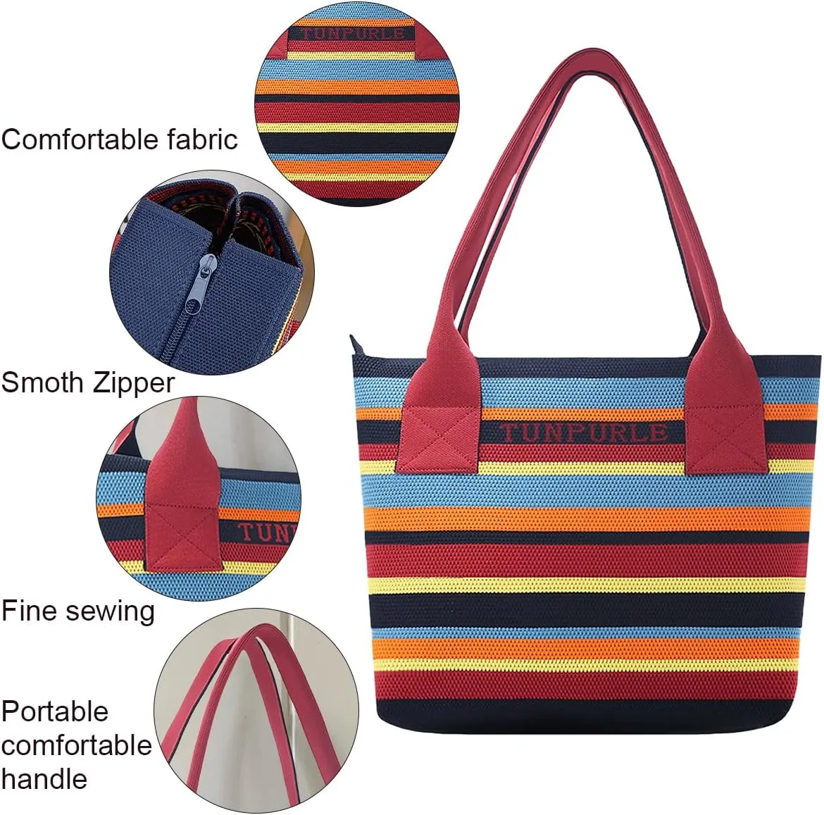 Women Tote Bag Lightweight Top Handle Bag Washable Shoulder Tote Handbag With Snap