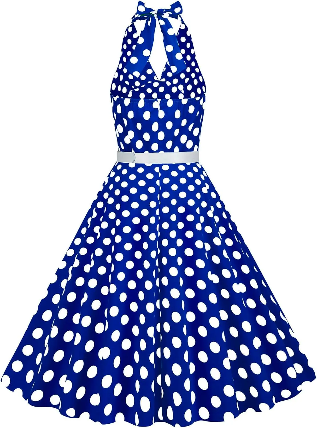Women Vintage Dresses 1950s Retro Halter Audrey Hepburn 50's 60's Cocktail Swing Dress Sleeveless Tea Party Dress