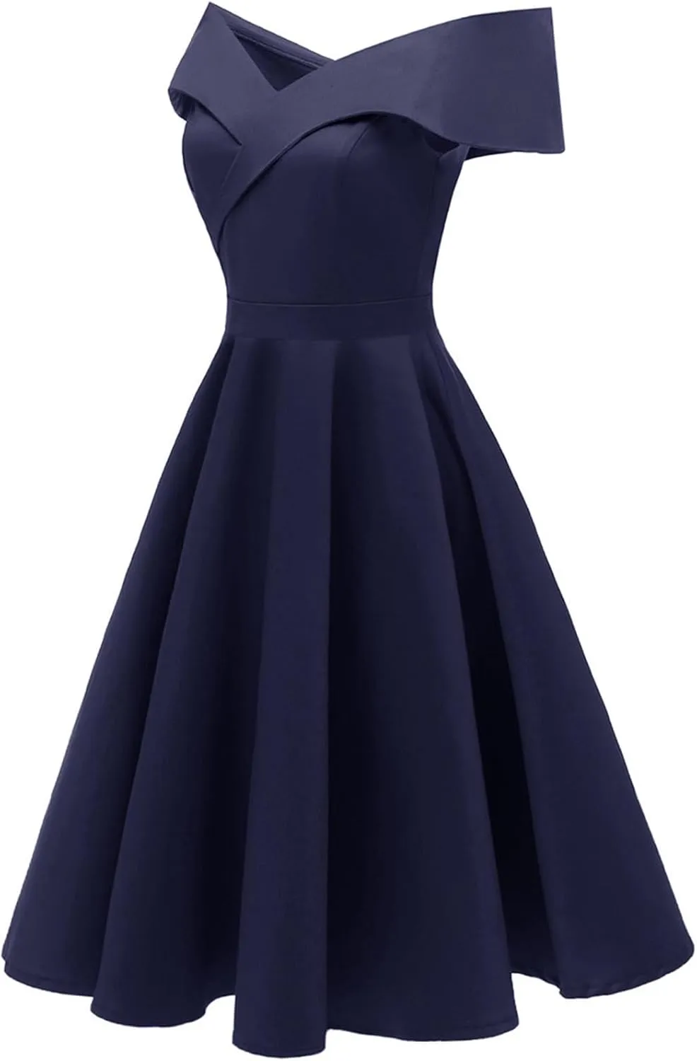 Women's 50s Cocktail Dress Vintage Off Shoulder Elegant High Waist A-line Evening Party Dresses Audrey Hepburn Dress