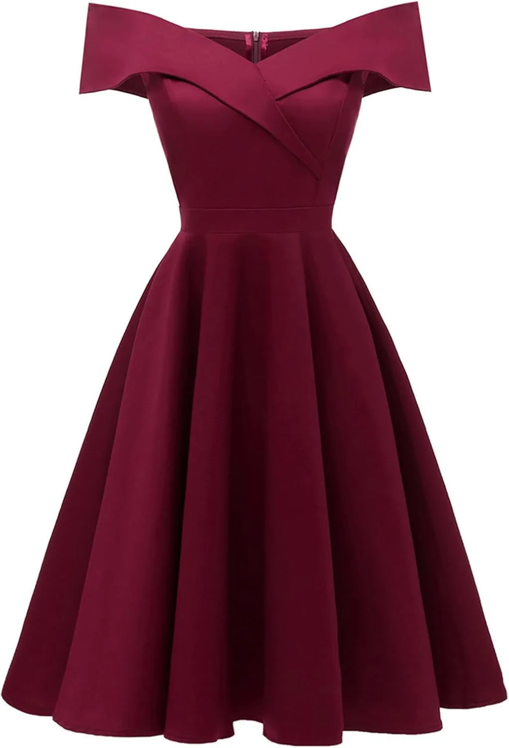 Women's 50s Cocktail Dress Vintage Off Shoulder Elegant High Waist A-line Evening Party Dresses Audrey Hepburn Dress