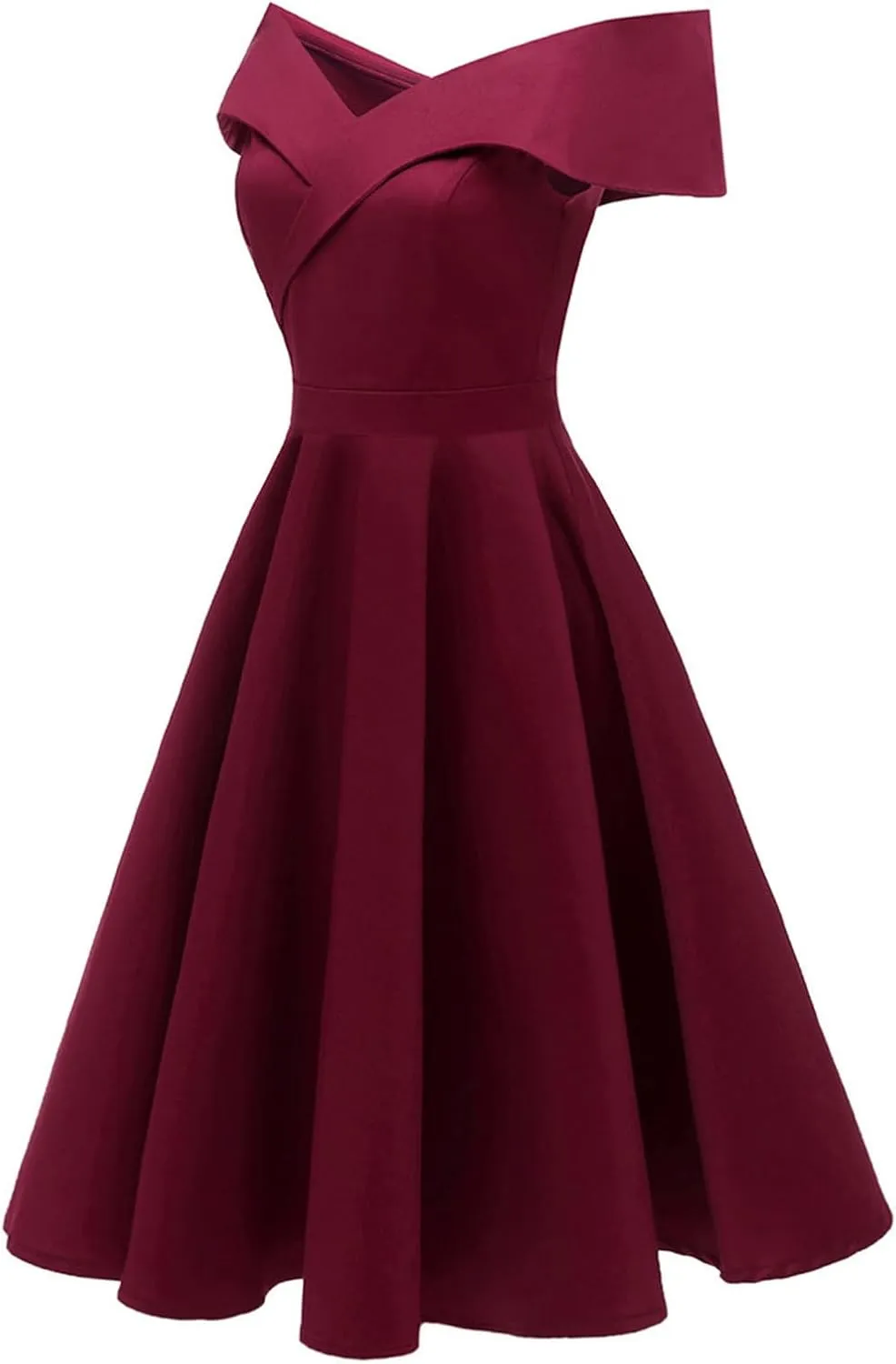 Women's 50s Cocktail Dress Vintage Off Shoulder Elegant High Waist A-line Evening Party Dresses Audrey Hepburn Dress