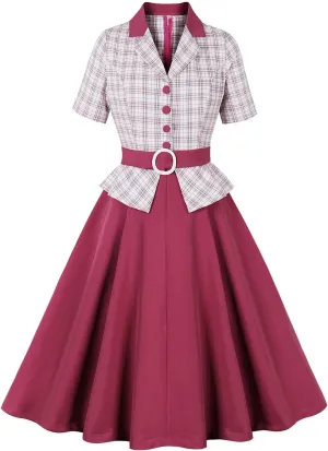 Women's Audrey Hepburn Vintage Style Rockabilly Swing Dress 50s Cocktail Party Dress Retro Wedding Prom Evening Dress