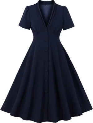 Women's Audrey Hepburn Vintage Style Rockabilly Swing Dress 50s Cocktail Party Dress Retro Wedding Prom Evening Dress