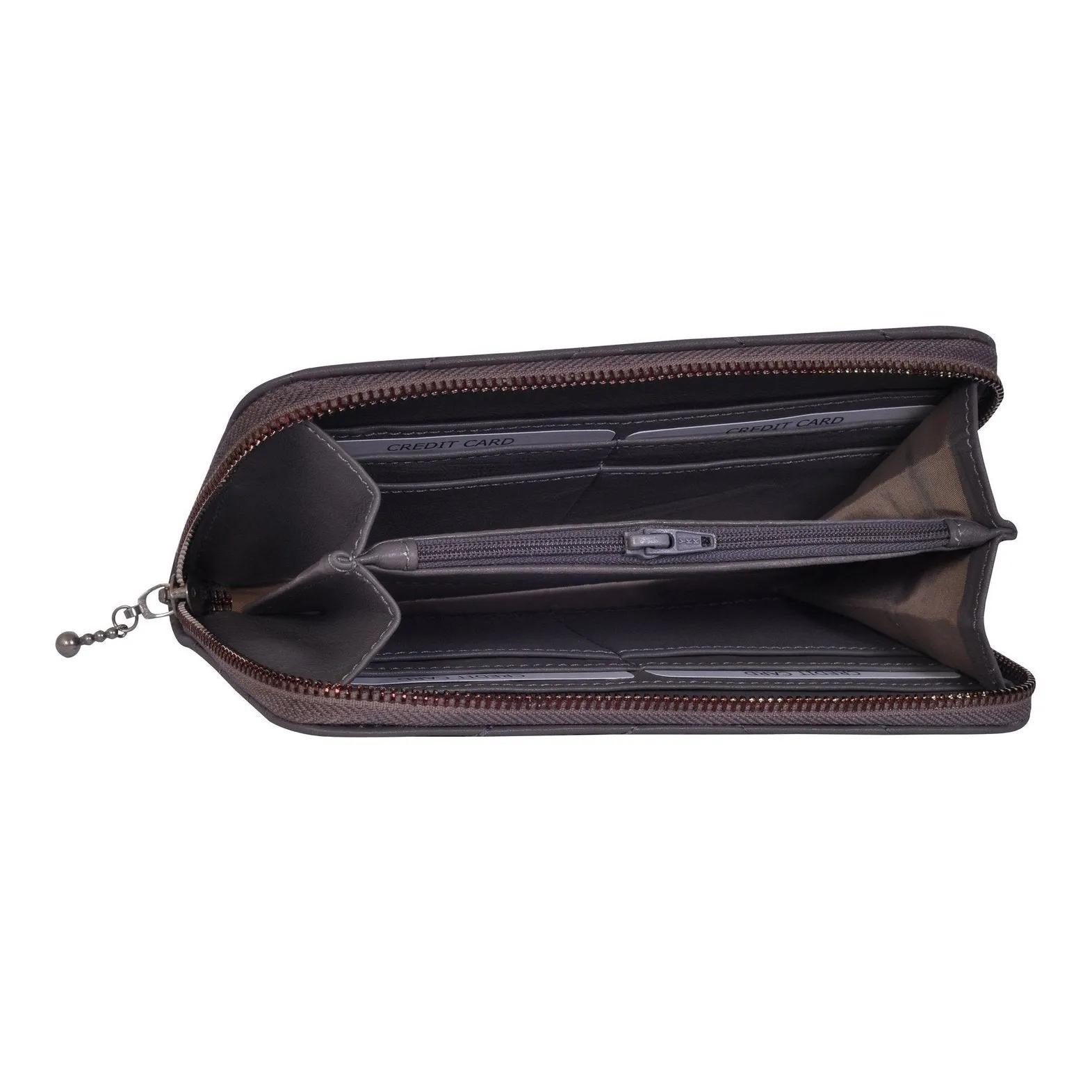 Womens City Grey Leather Purse