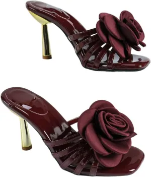 Womens Leather High Heel Sandals – Fashionable Strappy Summer Heels for Women with Slender Heel, Perfect for Dresses & Parties