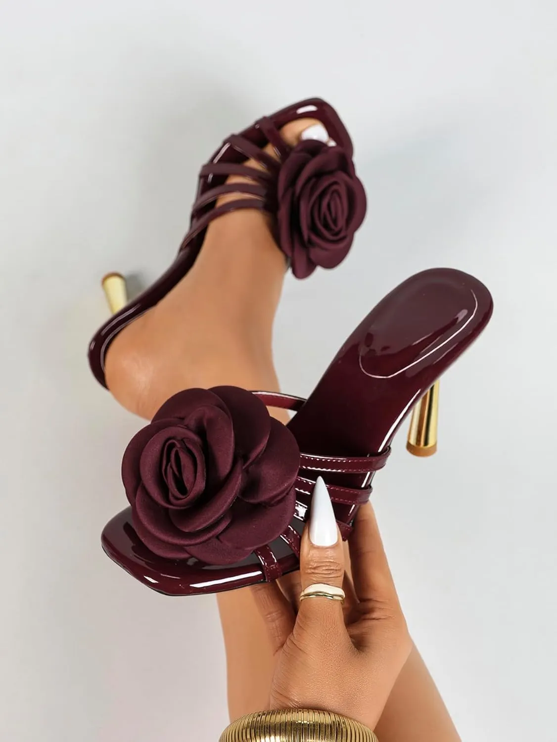 Womens Leather High Heel Sandals – Fashionable Strappy Summer Heels for Women with Slender Heel, Perfect for Dresses & Parties