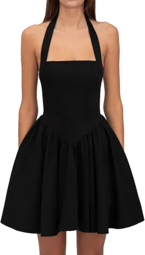 Womens Sleeveless Mini Dress Y2k Going Out Streetwear Casual Sleeveless Corset Ruffle Hem Lace Trim Short Dresses