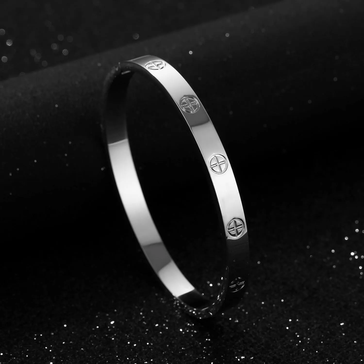 Women's Stainless Steel Bracelet Jewelry Crystal Bracelet With Cube Zircon Hinge Jewelry oval Bangle Christmas Valentines Birthday Gifts for Women
