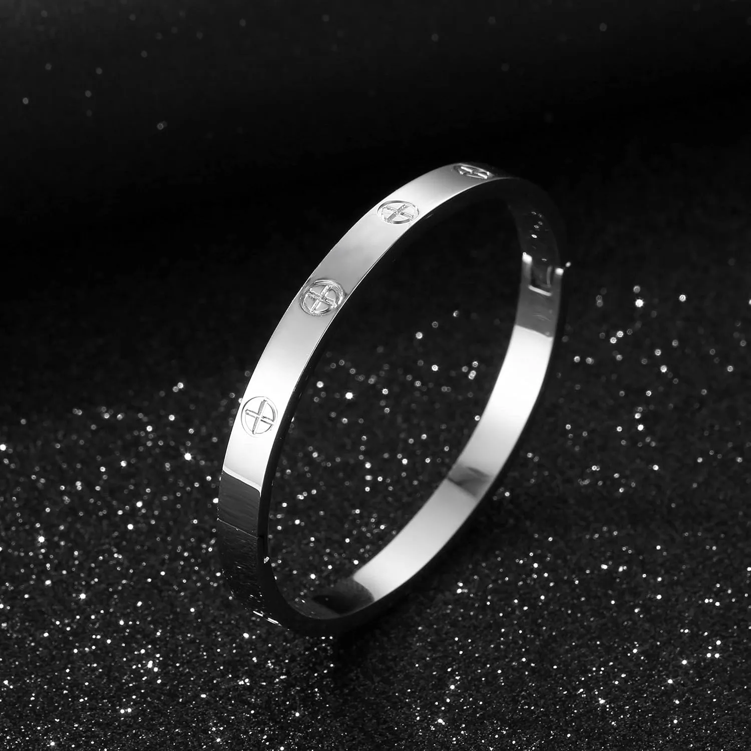 Women's Stainless Steel Bracelet Jewelry Crystal Bracelet With Cube Zircon Hinge Jewelry oval Bangle Christmas Valentines Birthday Gifts for Women