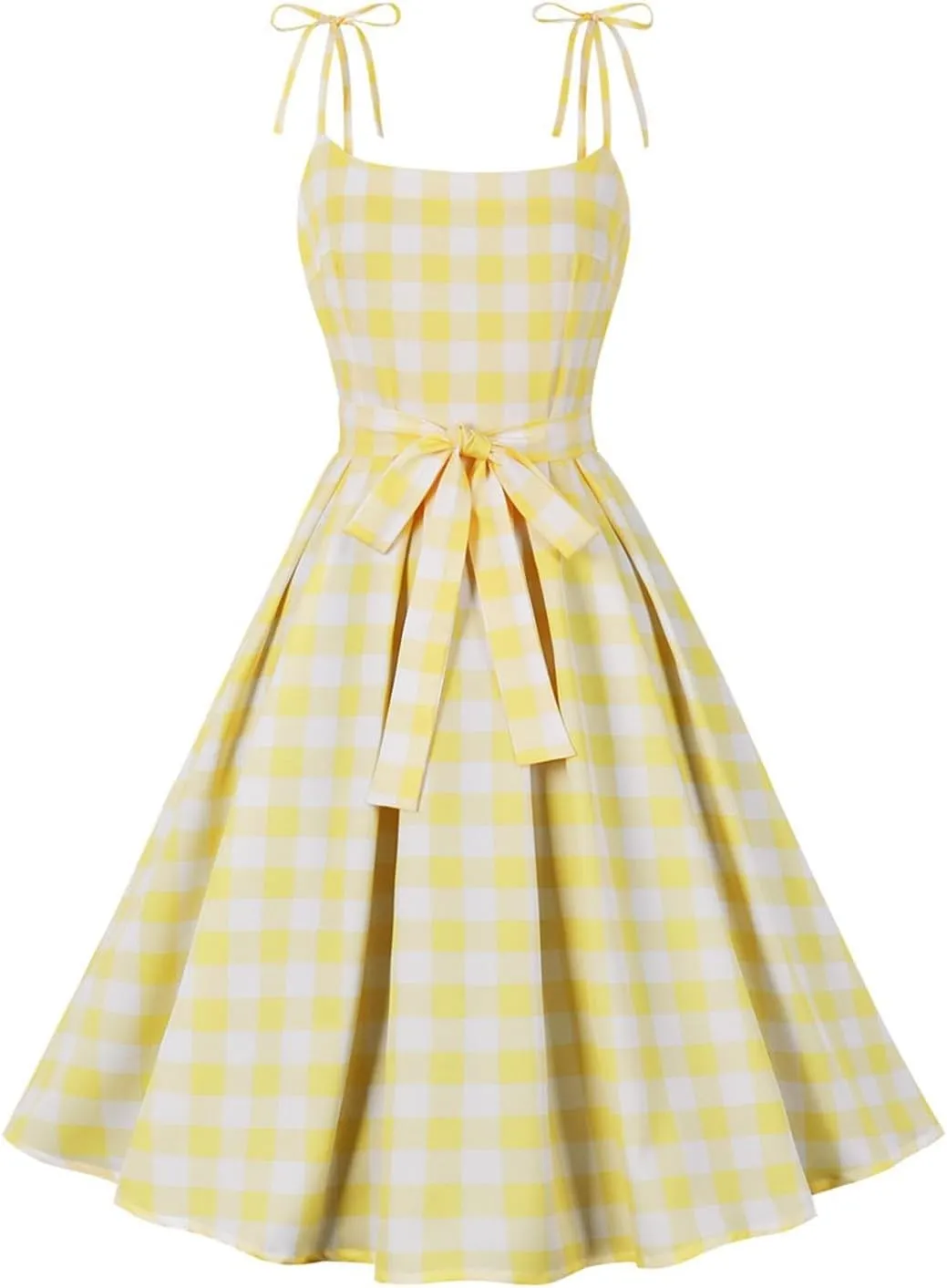 Women's Vintage 1950s Cocktail Dress Sleeveless Spaghetti Strap A Line Swing Dress 50s 60s Retro Rockabilly Dresses