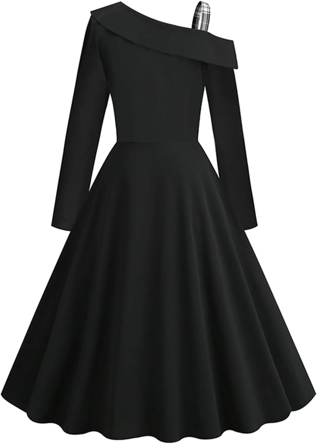 Women's Vintage Audrey Dress 1950s Retro Cocktail Dress Long Sleeve Rockabilly Prom Dress Work Church Casual Dresses