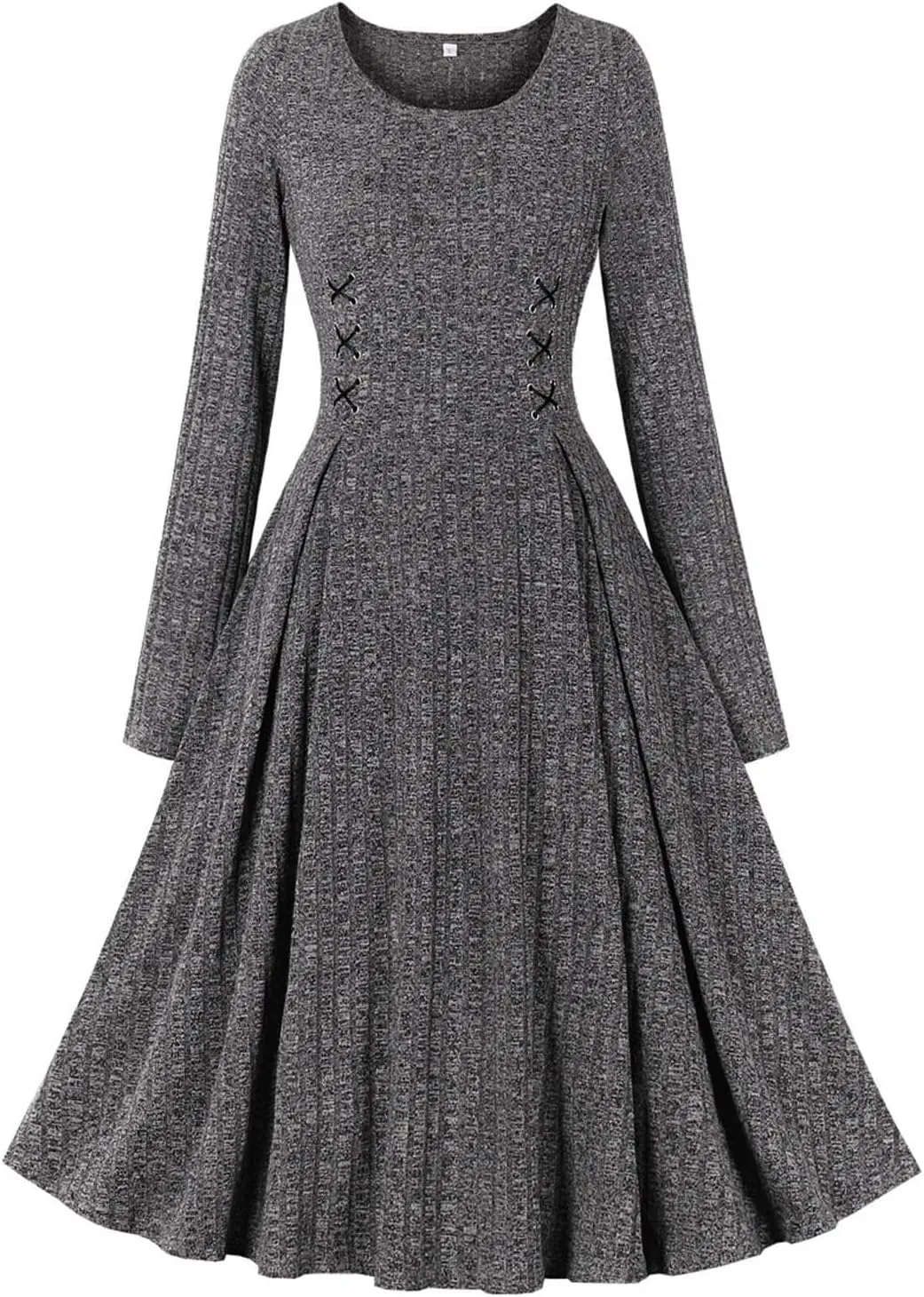 Women's Vintage Audrey Dress 1950s Retro Cocktail Dress Long Sleeve Rockabilly Prom Dress Work Church Casual Dresses