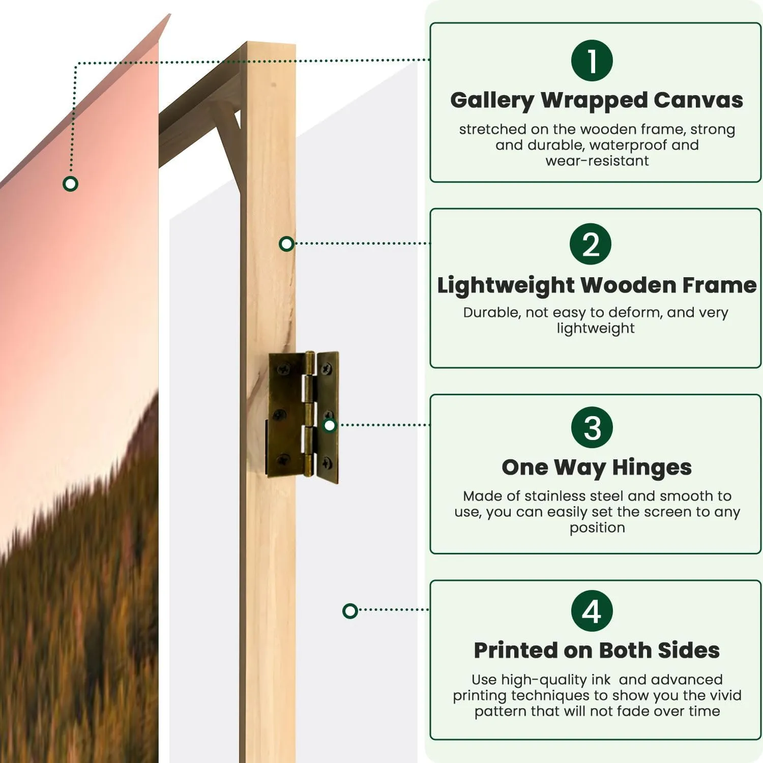 Wood Screen Room Divider Rocky Mountain State Park Lake Reflections Folding Screen Canvas Privacy Partition Panels Dual-Sided Wall Divider Indoor Display Shelves 6 Panels