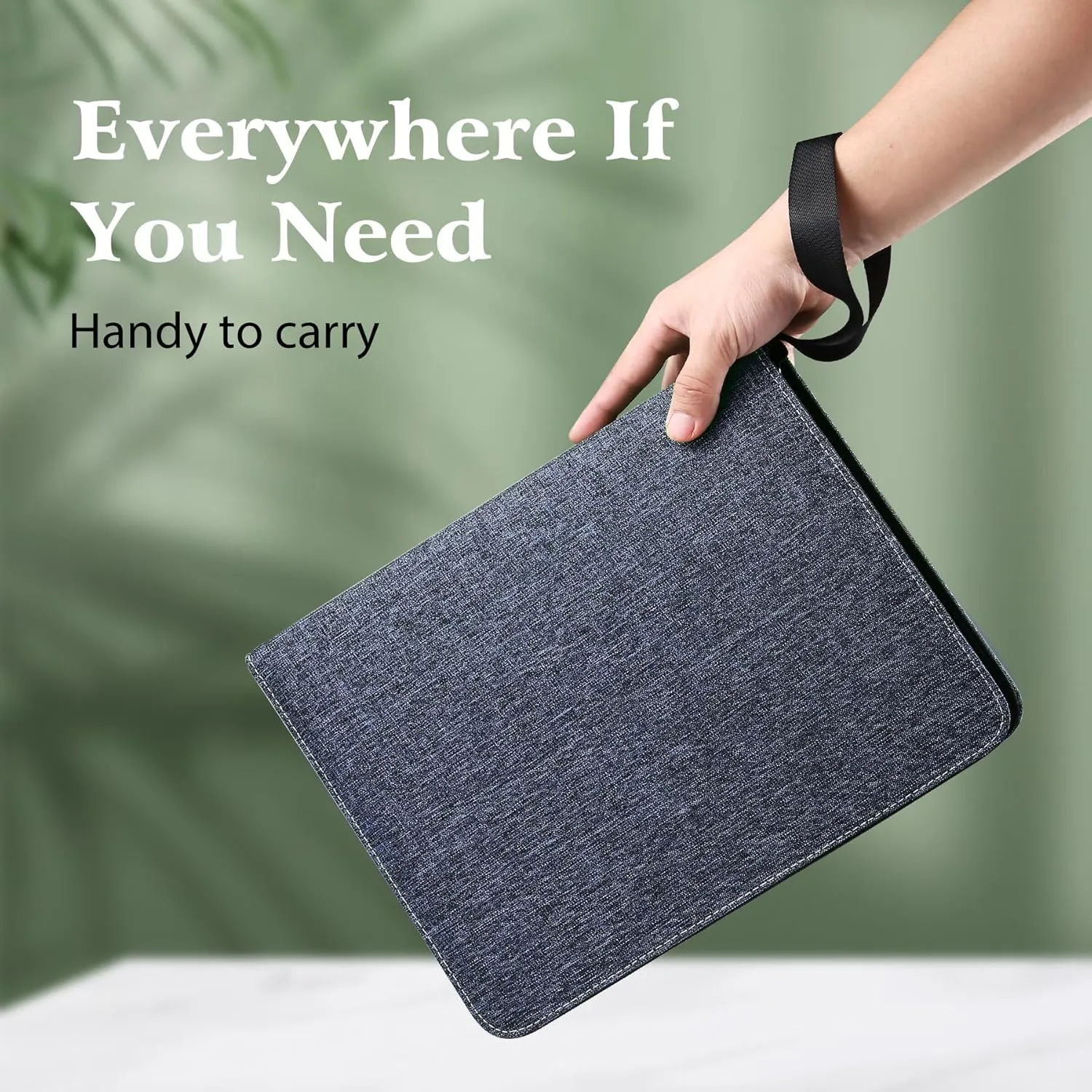 WOT I Trading Card Binder, 900 Pockets Collection Card Binder Sleeves with Polyester Fabric Cover&Zipper - Dark Blue