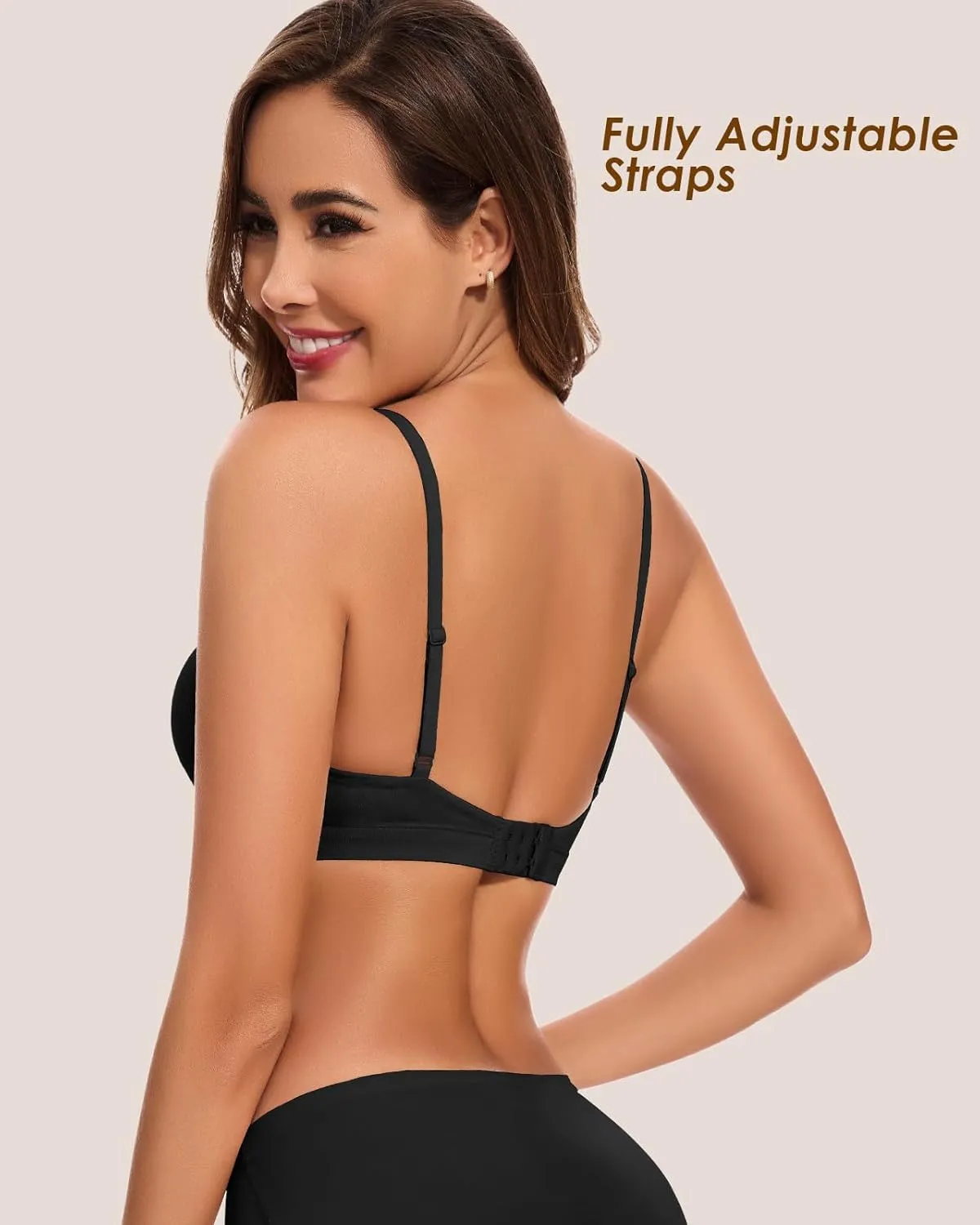 WOWENY Triangle Bralettes for Women Crossover Lightly Lined Wireless Tshirt Bras No Underwire Seamless Bra