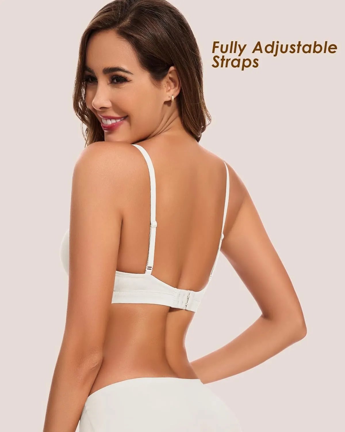 WOWENY Triangle Bralettes for Women Crossover Lightly Lined Wireless Tshirt Bras No Underwire Seamless Bra