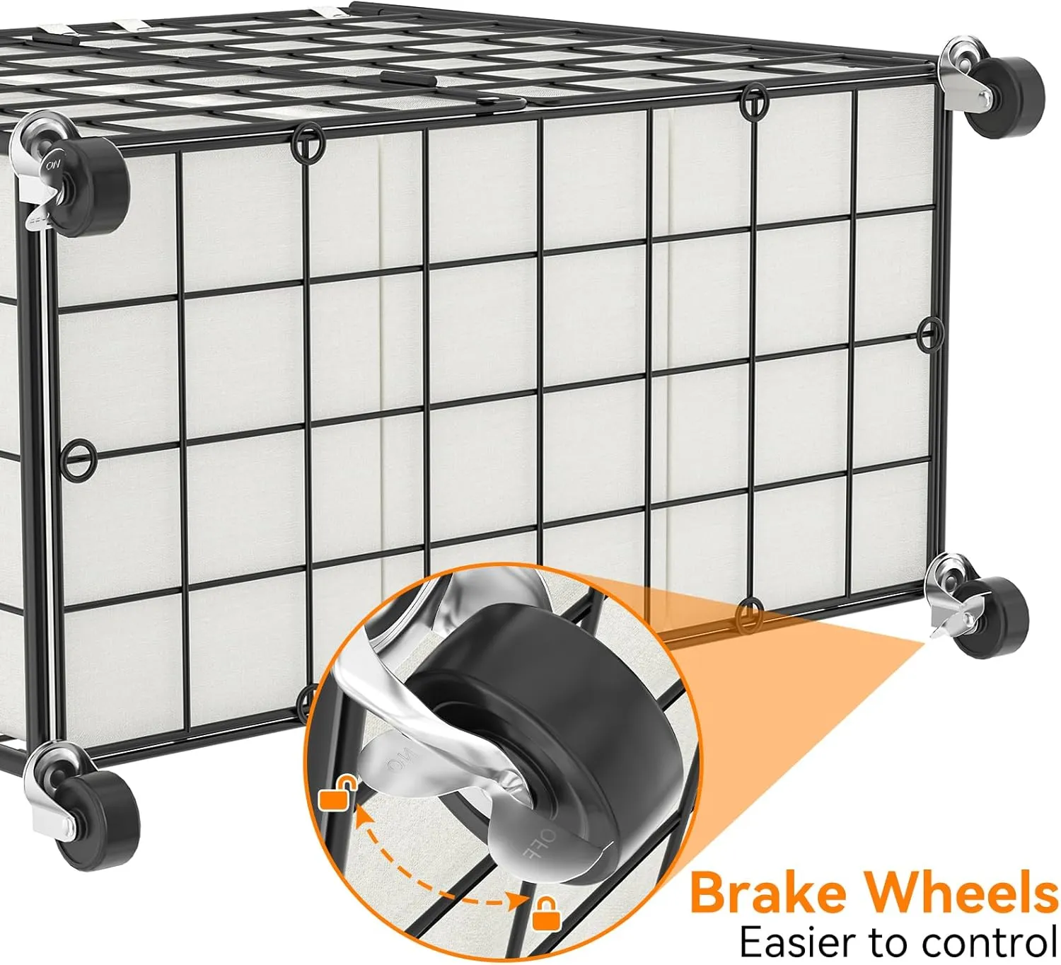 WOWLIVE Laundry Hamper with Wheels,Metal Wire Frame Rolling Laundry Basket 3 Section with Removable bags,150L Dirty Clothes Hamper Organizer Dorm Room Storage for Bedroom,Bathroom,Black and White