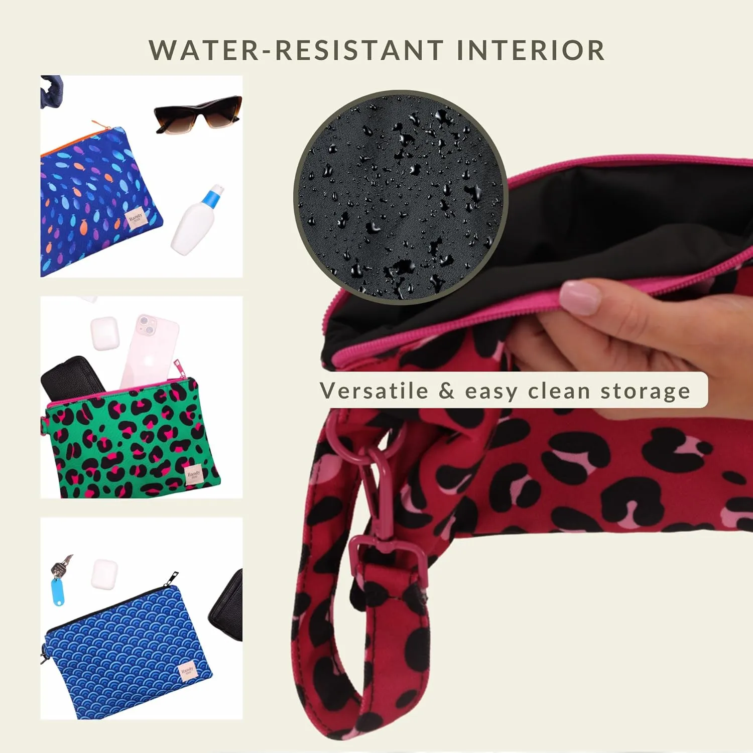 Wristlet Bag, Convenient Buckle Loop Strap, Ample Storage, Eco Fabric, Everyday Travel Vacation Accessory