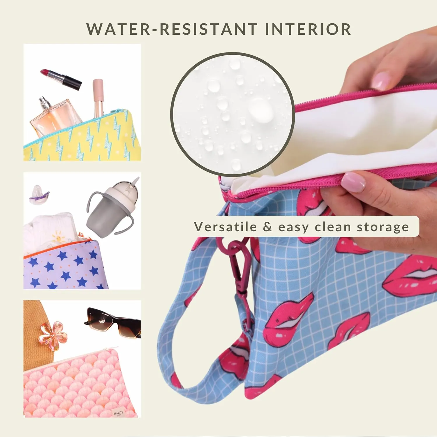 Wristlet Bag, Convenient Buckle Loop Strap, Ample Storage, Eco Fabric, Everyday Travel Vacation Accessory