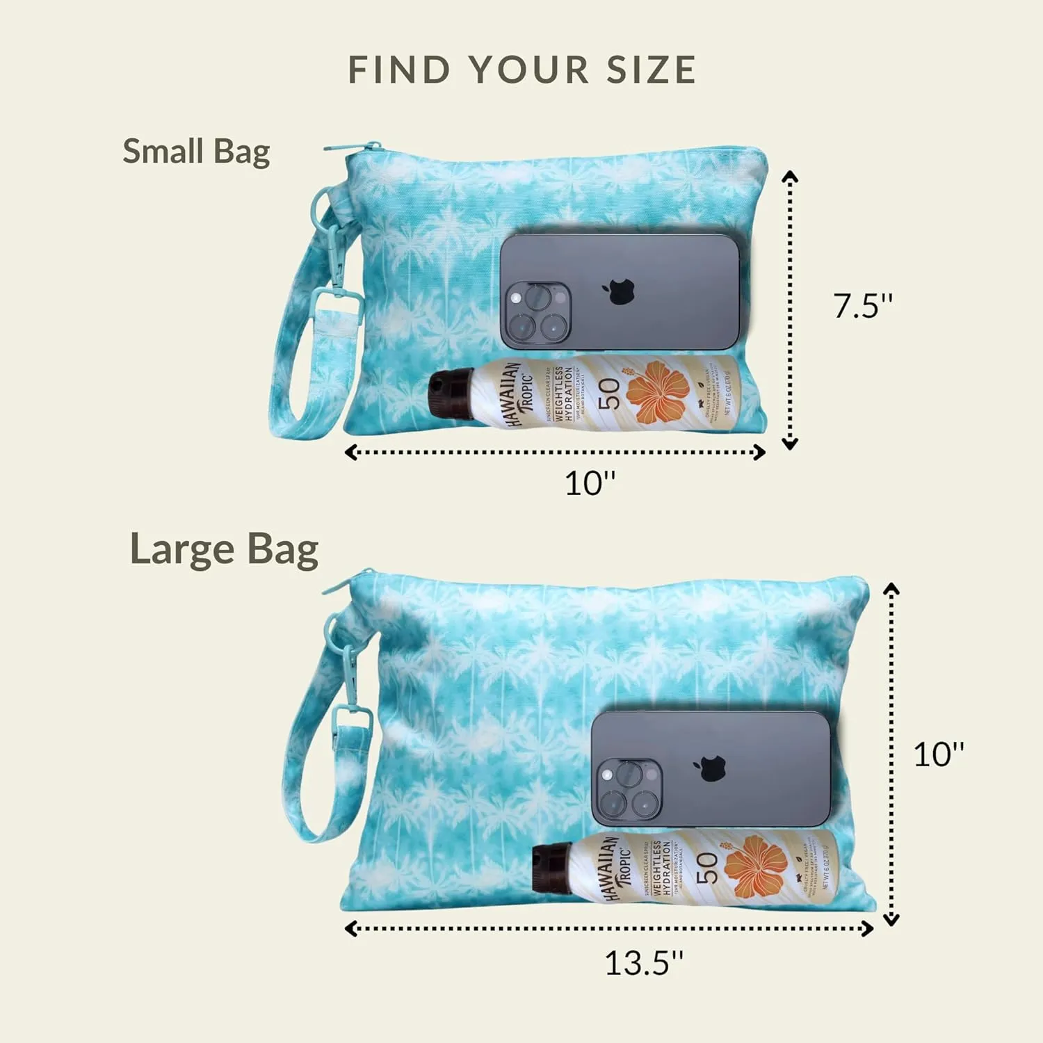 Wristlet Bag, Convenient Buckle Loop Strap, Ample Storage, Eco Fabric, Everyday Travel Vacation Accessory