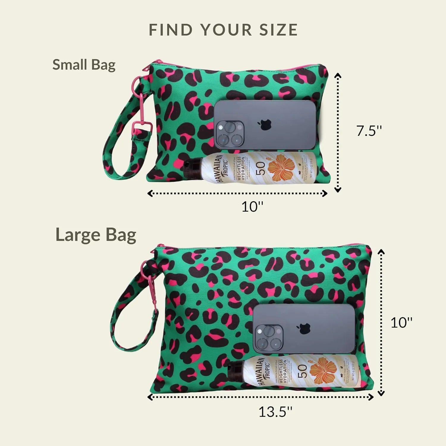 Wristlet Bag, Convenient Buckle Loop Strap, Ample Storage, Eco Fabric, Everyday Travel Vacation Accessory