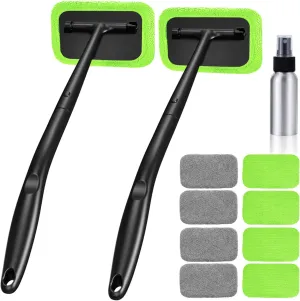 Xindell Inside Windshield Cleaning Tool – Car Window Cleaner with Detachable Handle, Interior Windshield Squeegee for Clear Vision, Auto Detailing Kit for Car, Home & Outdoor Windows