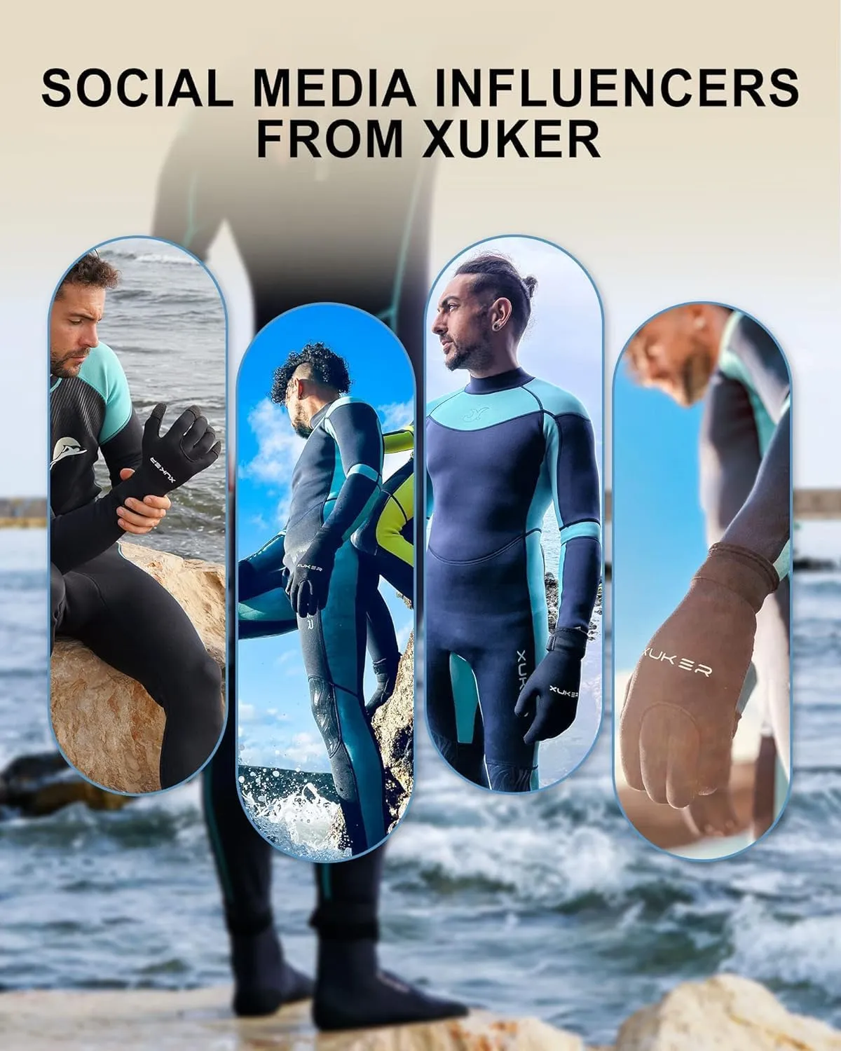 XUKER Neoprene Water Socks 3mm, Sand Proof Beach Volleyball Socks Water Shoes Diving Boots for Outdoor Water Sports