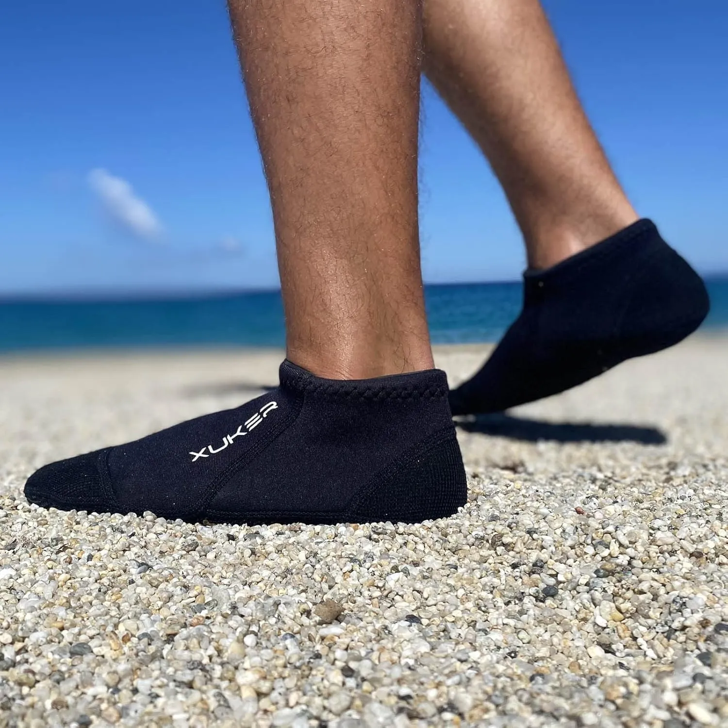 XUKER Neoprene Water Socks 3mm, Sand Proof Beach Volleyball Socks Water Shoes Diving Boots for Outdoor Water Sports
