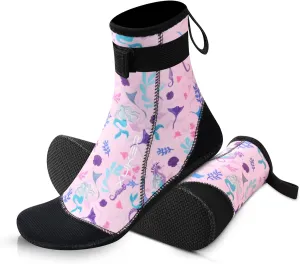 XUKER Neoprene Water Socks for Kids Toddlers 3mm Sand Proof Beach Volleyball Socks Diving Boots for Outdoor Water Sports