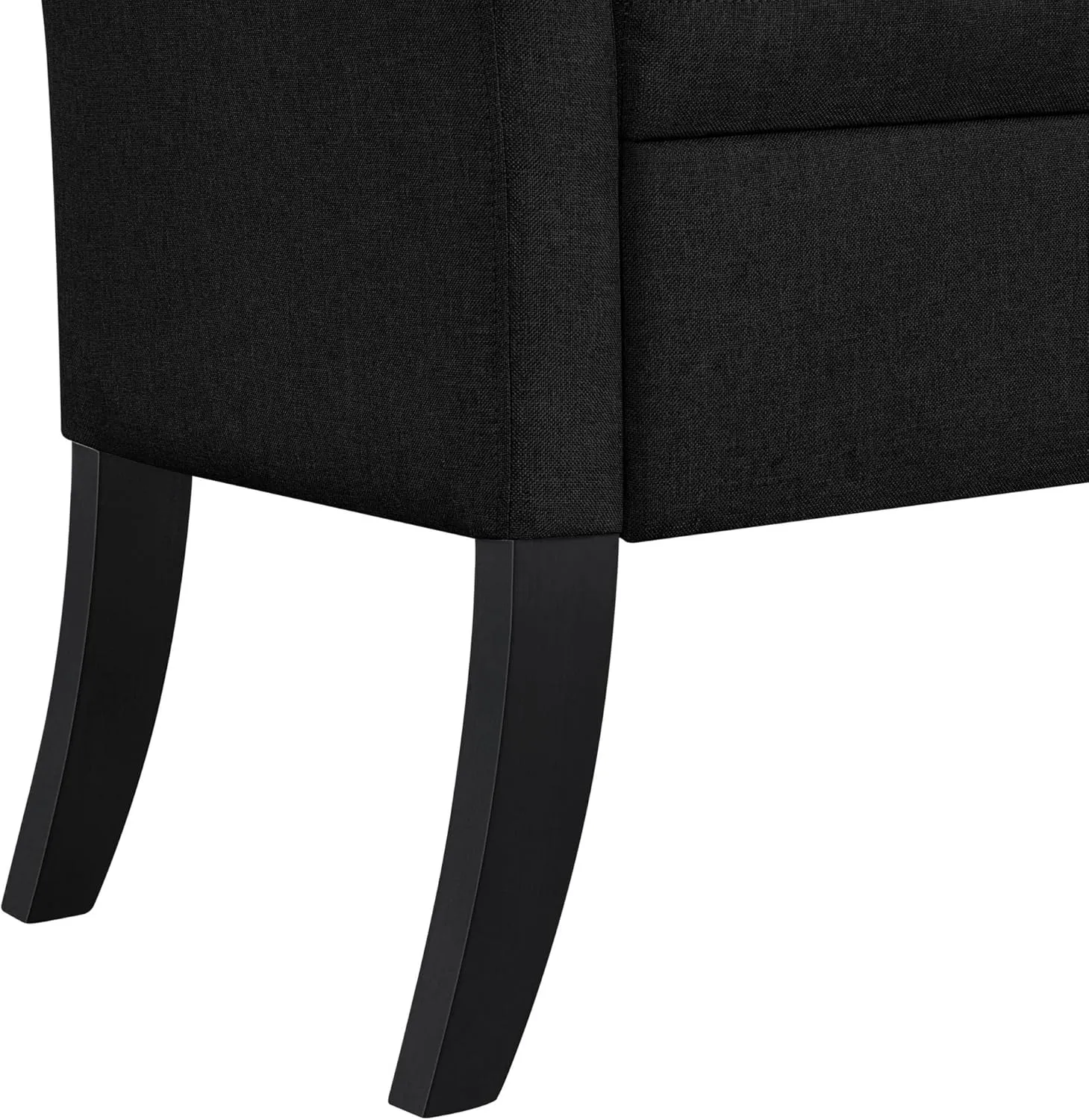Yaheetech 52in Ottoman with Storage Folding Bedroom Bench Upholstered Storage Bench for Bedroom End of Bed with Rolled Arms, Black