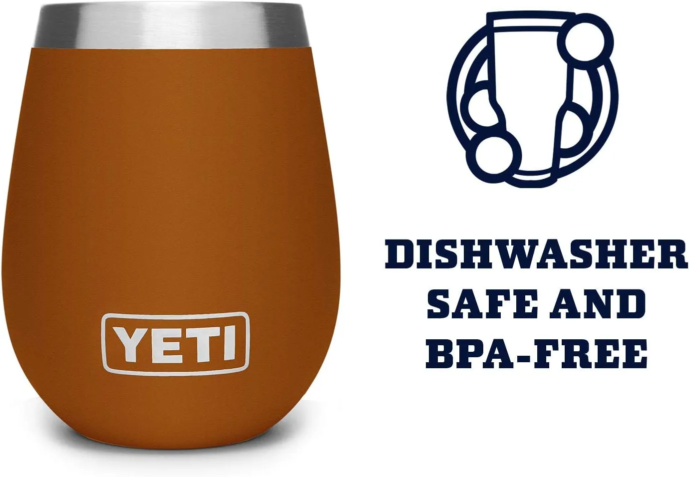 YETI Rambler 10 oz Wine Tumbler, Vacuum Insulated, Stainless Steel, NO LID