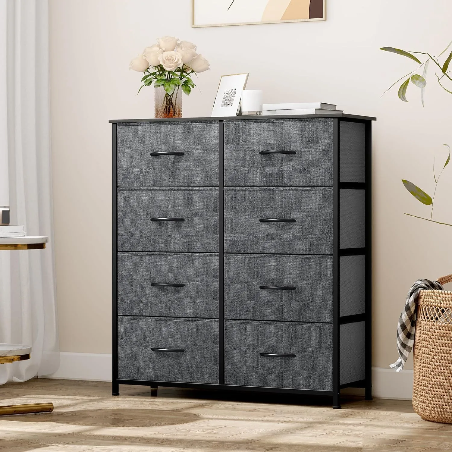 YITAHOME Dresser for Bedroom, Fabric Dresser with 8 Drawers, Tall Chest of Drawers for Closet