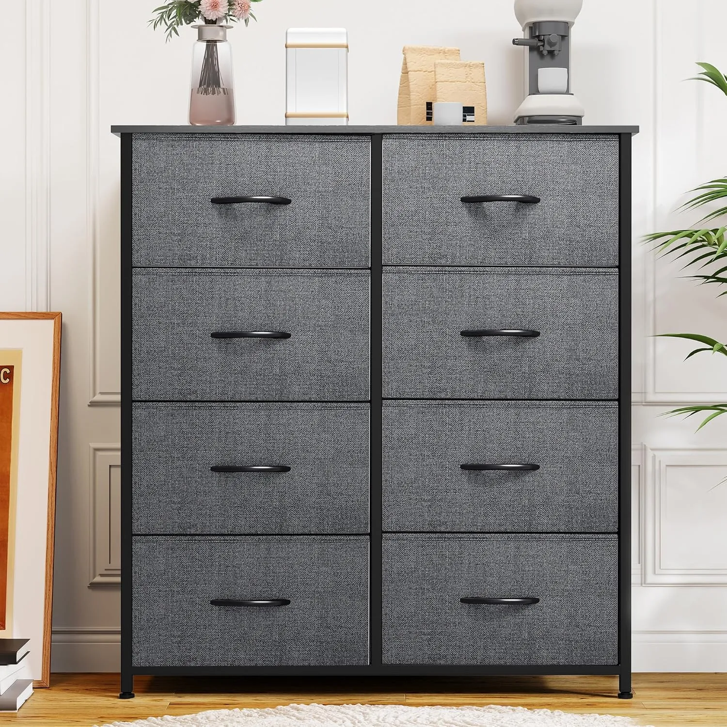 YITAHOME Dresser for Bedroom, Fabric Dresser with 8 Drawers, Tall Chest of Drawers for Closet