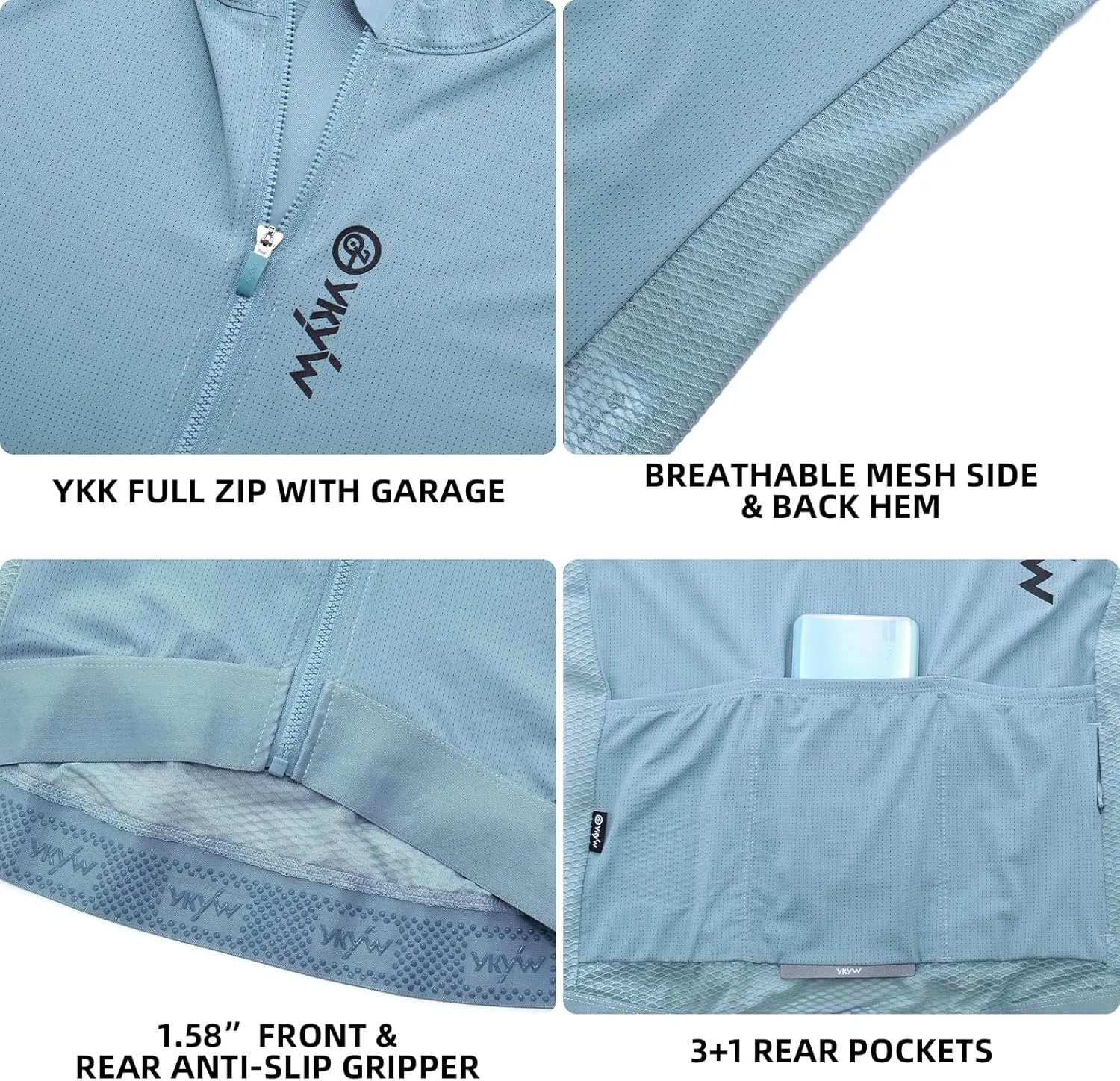 YKYWBIKE Cycling Jerseys Women Short Sleeve,Bike Shirts for Women Breathable Cycle Jersey with 4 Pockets