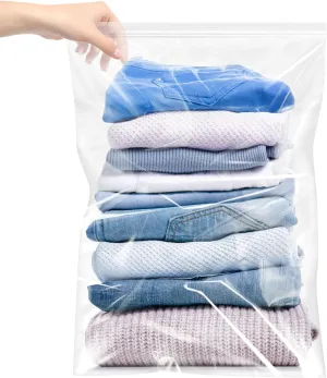 Yotelab Large 5 Gallon Plastic Zipper Storage Bags, 18x24 Inches Clear Reclosable Storage Bags 20Pieces