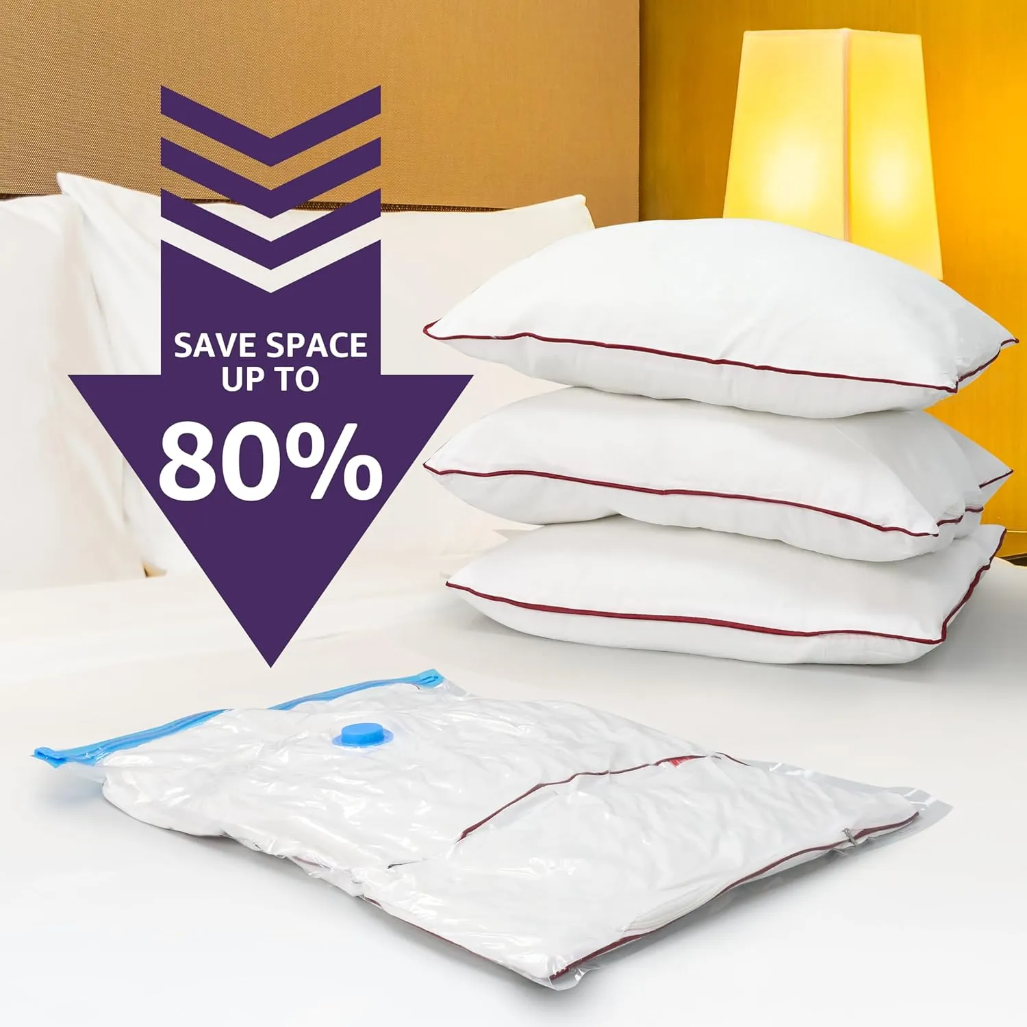 YSSOA Vacuum Storage Bags, 32-Pack Space Saver Vacuum Storage Bags, Vacuum Seal Bags for Clothing, Clothes, Comforters and Blankets Clear
