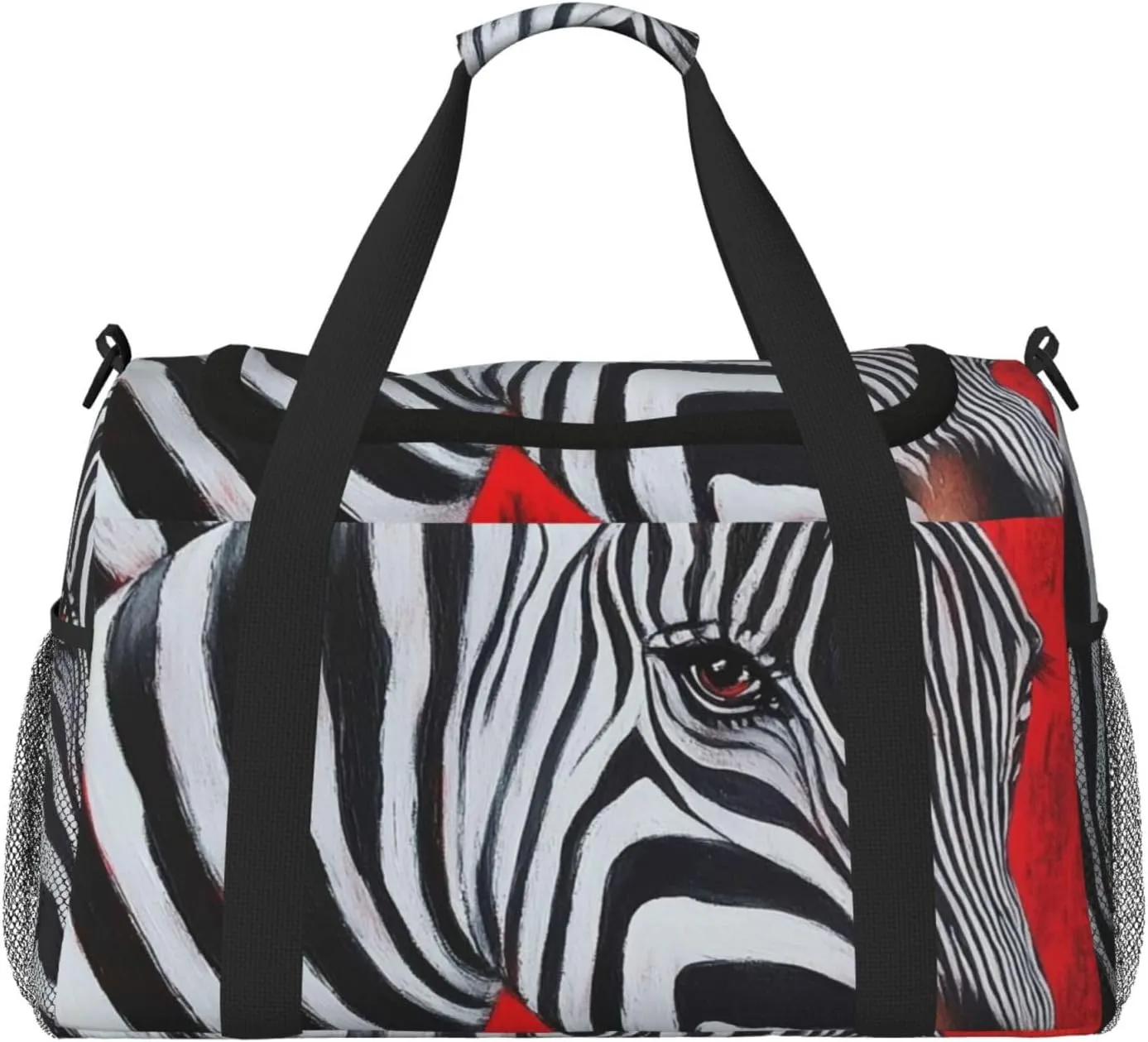 Zebra Red Travel Duffel Bag Tote Bag Sports Gym Bag For Women And Men