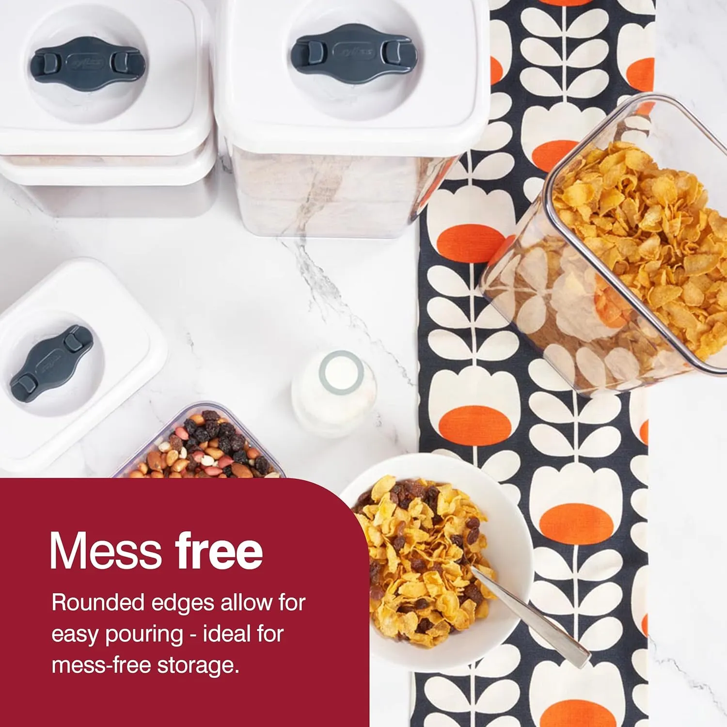 Zyliss Twist & Seal 5-Piece Storage Container Set - Airtight Food Storage Containers - Coffee, Sugar, Cereal, Flour, Pasta and Snack Containers - BPA-Free Food Storage - 5 Pieces